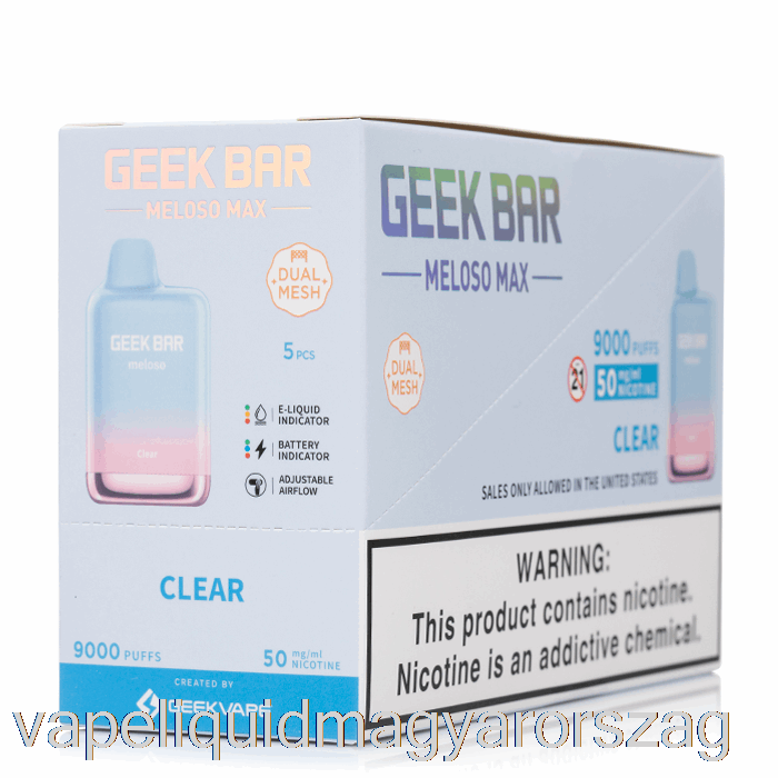 [5 Csomagos] Geek Bár Meloso Max 9000 Eldobható Vape E Cigi